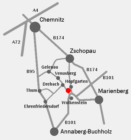 Lage- und Anfahrtsplan Tierpräparation Glöckner